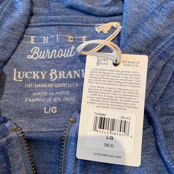 NWT Lucky Brand Venice Burnout Hoodie - Picture 4 of 6